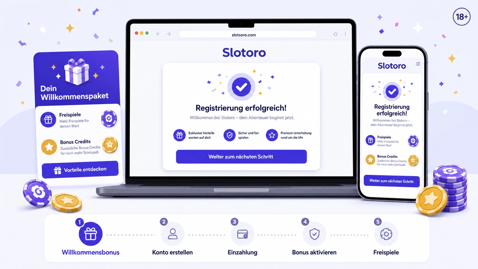 Slotoro Willkommensbonus für Neukunden