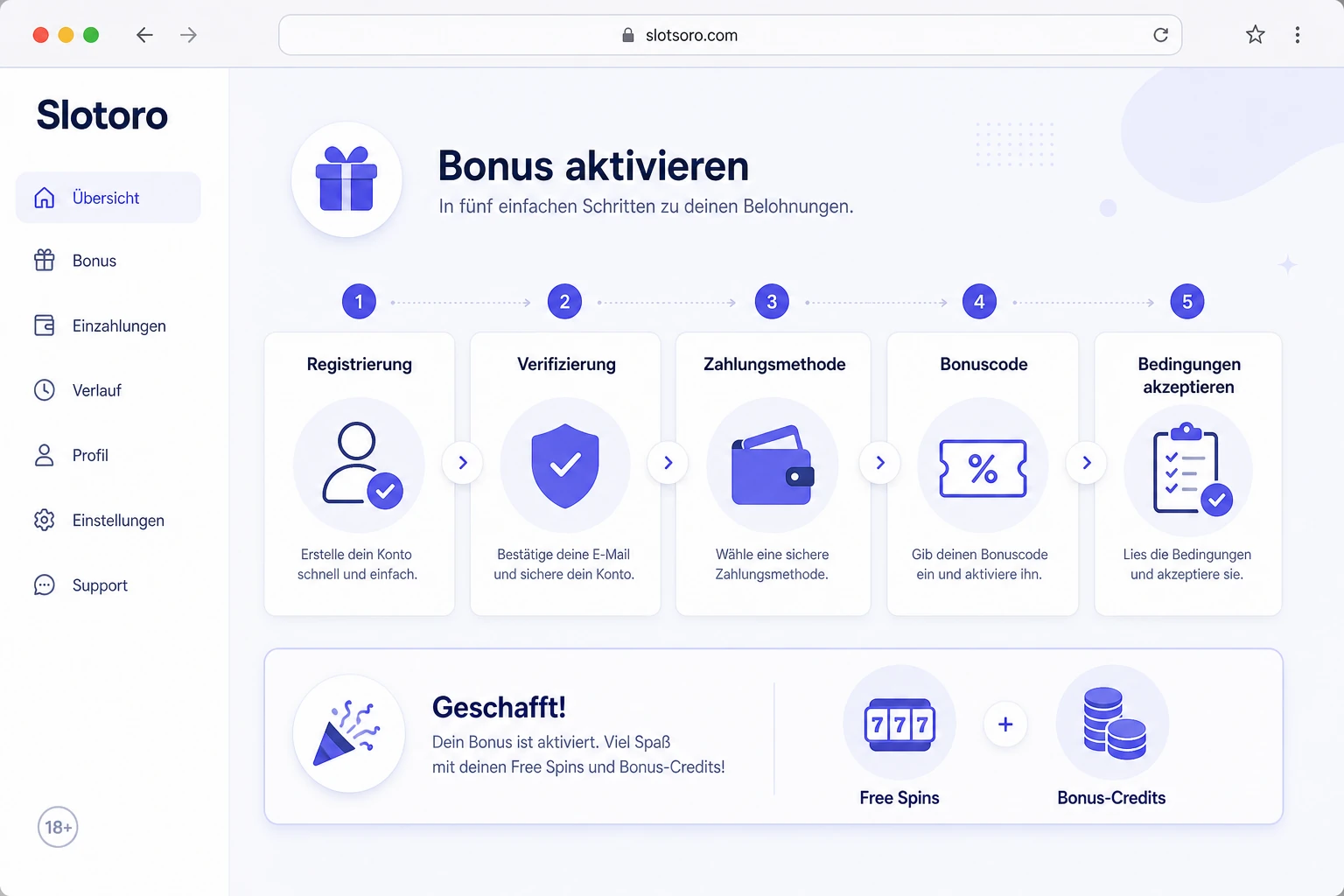 So aktivieren Sie einen Slotoro Bonus